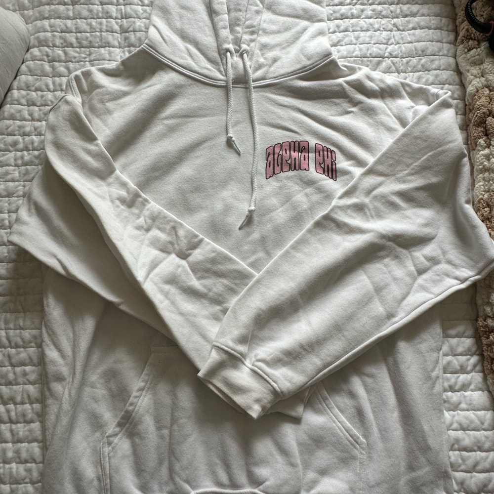 White Hoodie with Pink Graphic